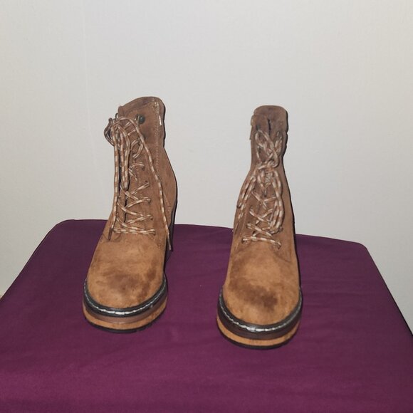 Altar"D State Piper Heeled Boots In Whiskey Brown Lace up & Side Zip up size 9 - Picture 1 of 12
